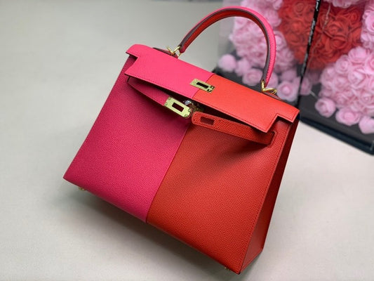 HM Kelly 28 Sellier Epsom Bag Red/Pink For Women, Women’s Handbags, Shoulder Bags 11in/28cm