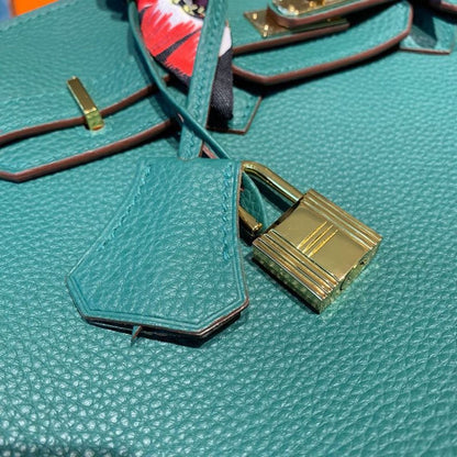 HM Birkin Green Semi Handstitched With Gold Toned Hardware For Women 30cm/11.8in