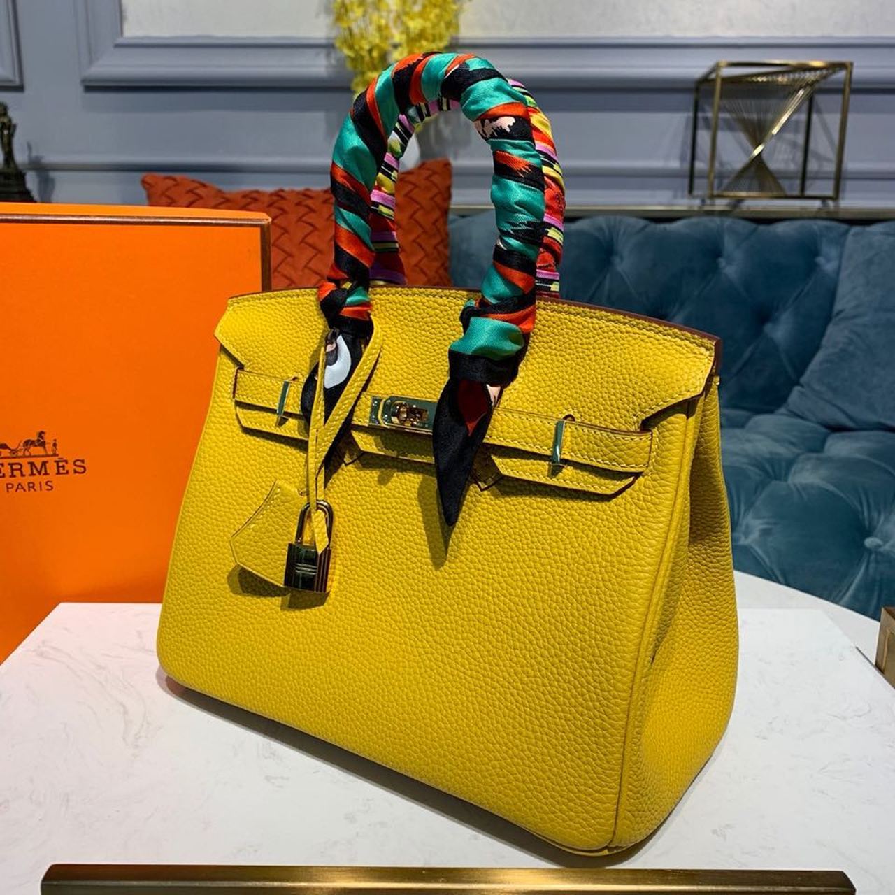 HM Birkin Yellow Semi Handstitched With Gold Toned Hardware For Women 30cm/11.8in