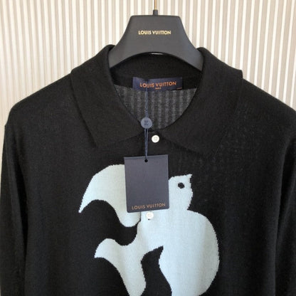 Louis Vuitton Graphic Long-Sleeved Knit Polo 1AAT4M