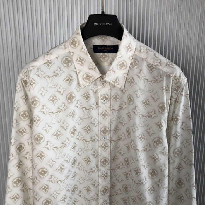 Louis Vuitton Monogram Long-Sleeved Cotton Shirt 1ABJLM