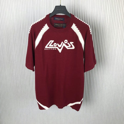 Louis Vuitton Short-Sleeved Cotton Intarsia Crewneck 1ABXX9