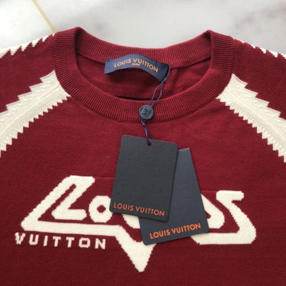 Louis Vuitton Short-Sleeved Cotton Intarsia Crewneck 1ABXX9