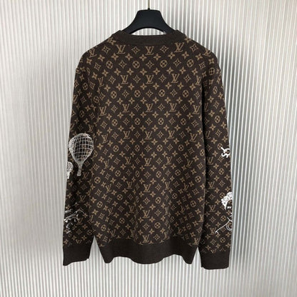 Louis Vuitton Monogram Embroidered Wool Crewneck 1ABXYW