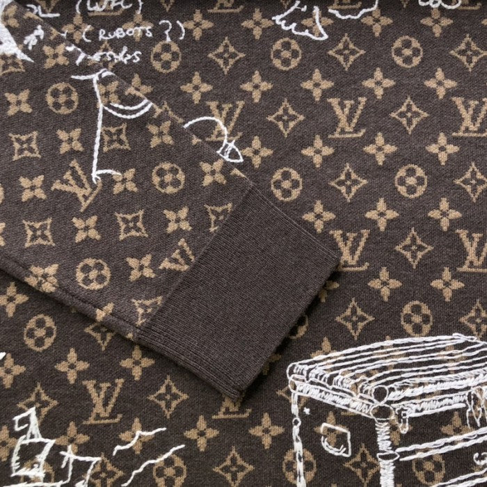 Louis Vuitton Monogram Embroidered Wool Crewneck 1ABXYW