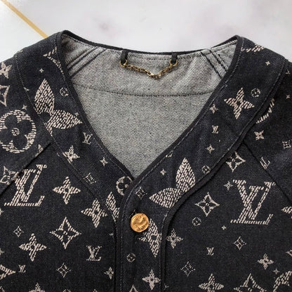 Louis Vuitton Monogram Denim Baseball Shirt 1AF350