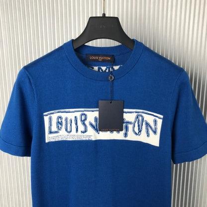 Louis Vuitton Short-Sleeved Cotton Crewneck 1AFALD