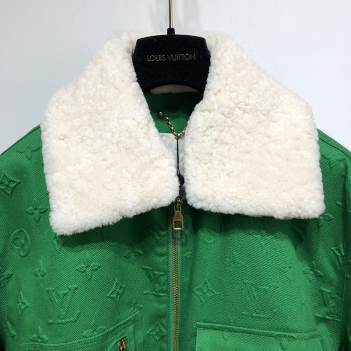 LV Monogram Workwear Denim Jacket Green 1A96UD