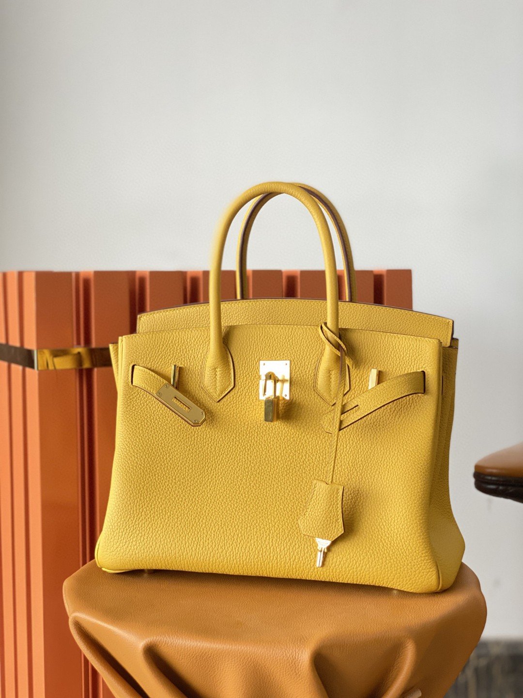 HM Birkin Nata Swift Yellow For Women Gold Toned Hardware 11.8in/30cm