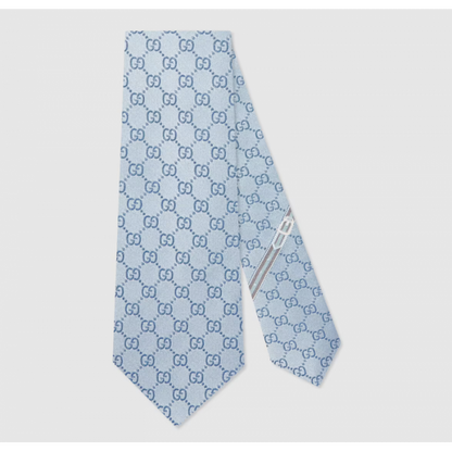 Gucci GG Pattern Silk Tie Sky Blue 456520