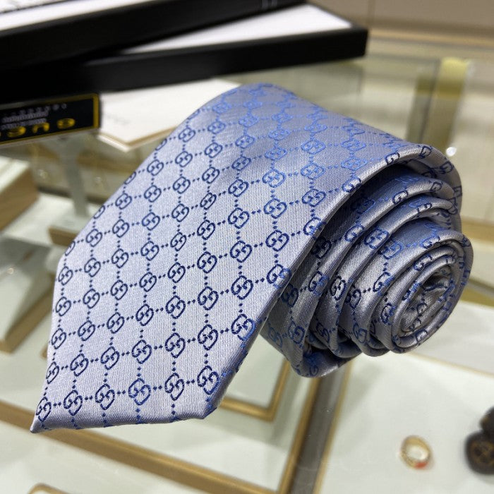 Gucci GG Pattern Silk Tie Sky Blue 456520