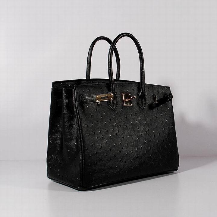 HM Birkin With Textures Black For Women Gold Toned Hardware 14in/35cm