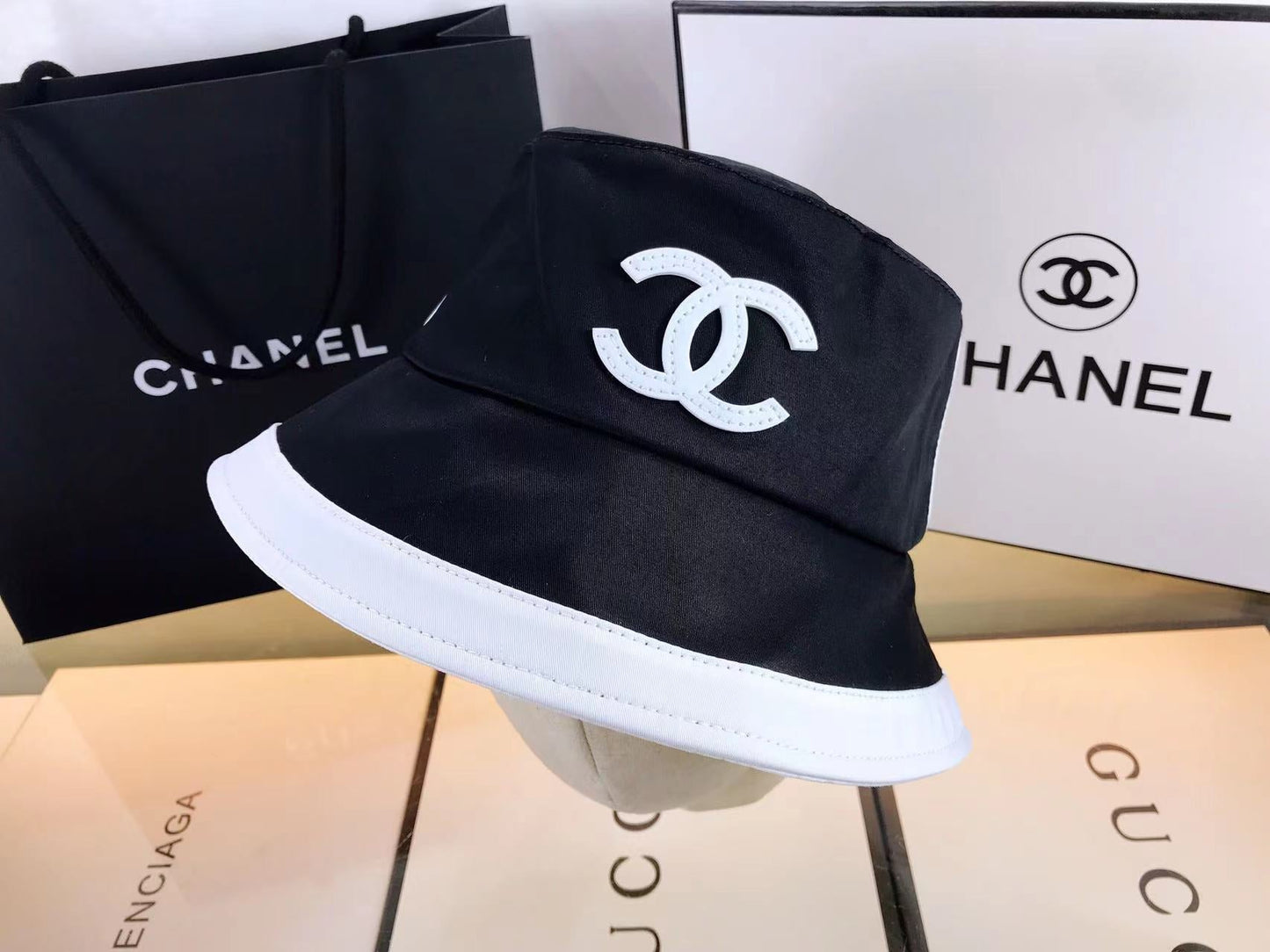 Chanel Womens Mens Buckets Hat Adjustable