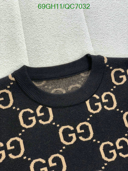 New GUCCI Logo-Jacquard Cotton Sweater