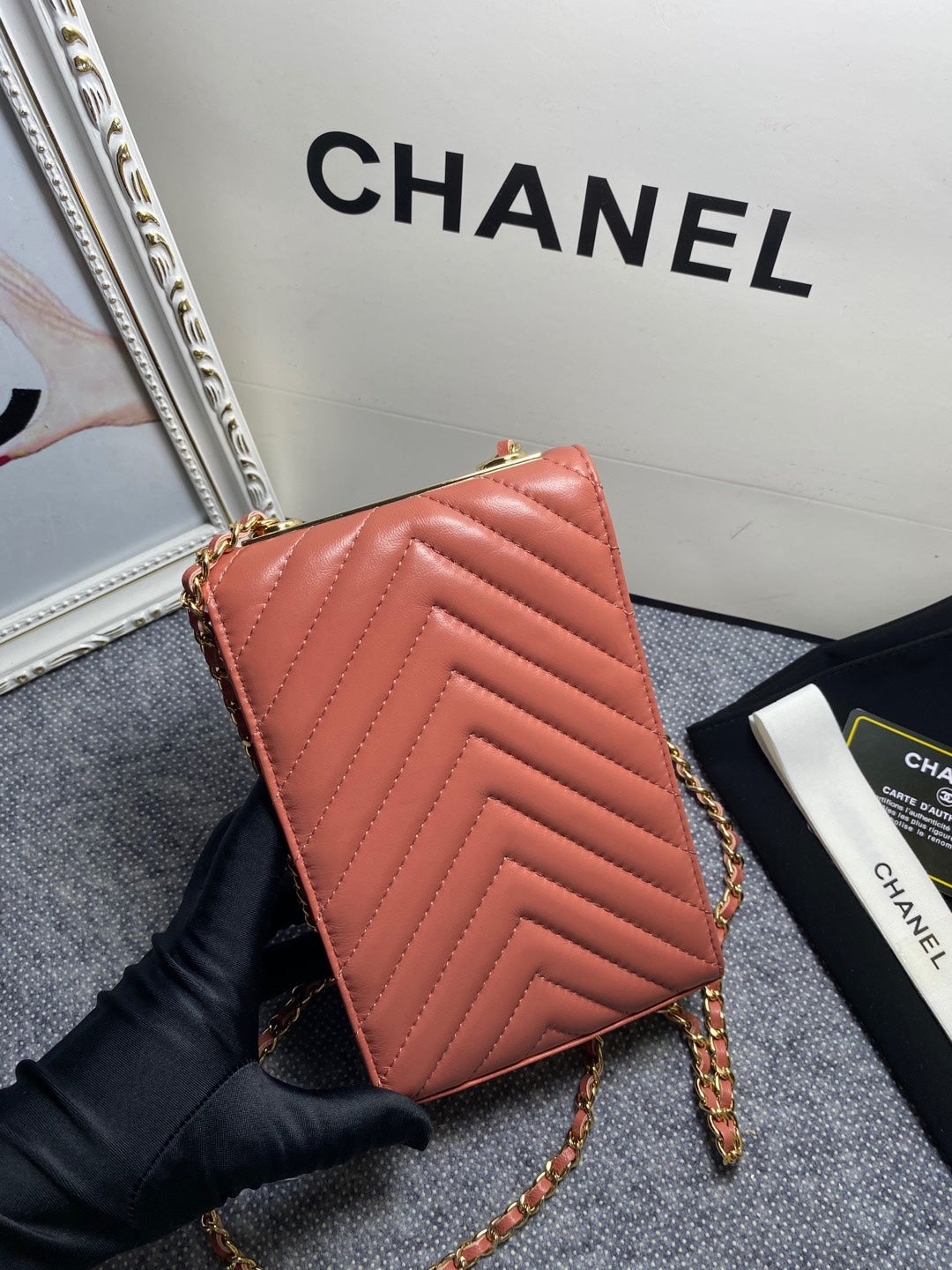 CHL Chevron Trendy CHL Phone Nude Bag For Women 18cm/7in