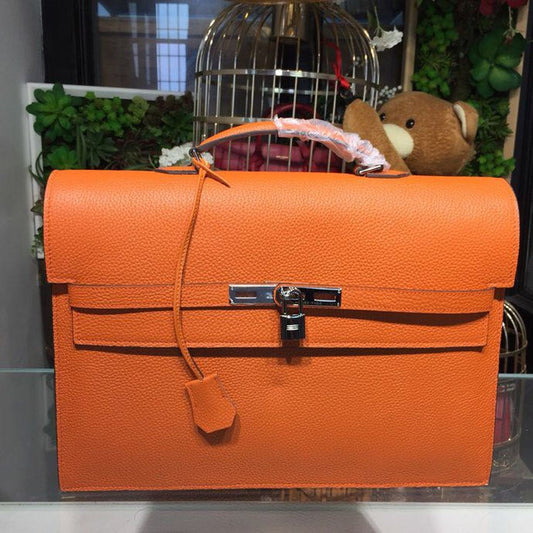 HM Kelly Depeche Orange For Women Palladium Hardware 15in/38cm