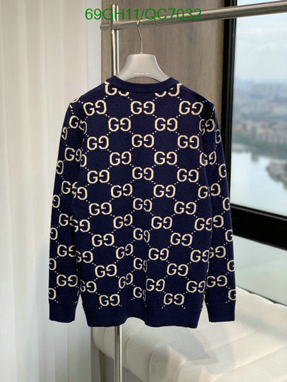 New GUCCI Logo-Jacquard Cotton Sweater