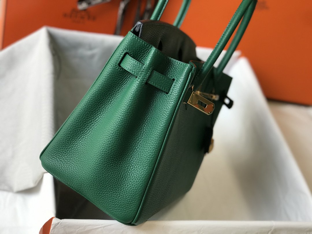 HM Birkin Green For Women Gold-Toned Hardware 11in/30cm