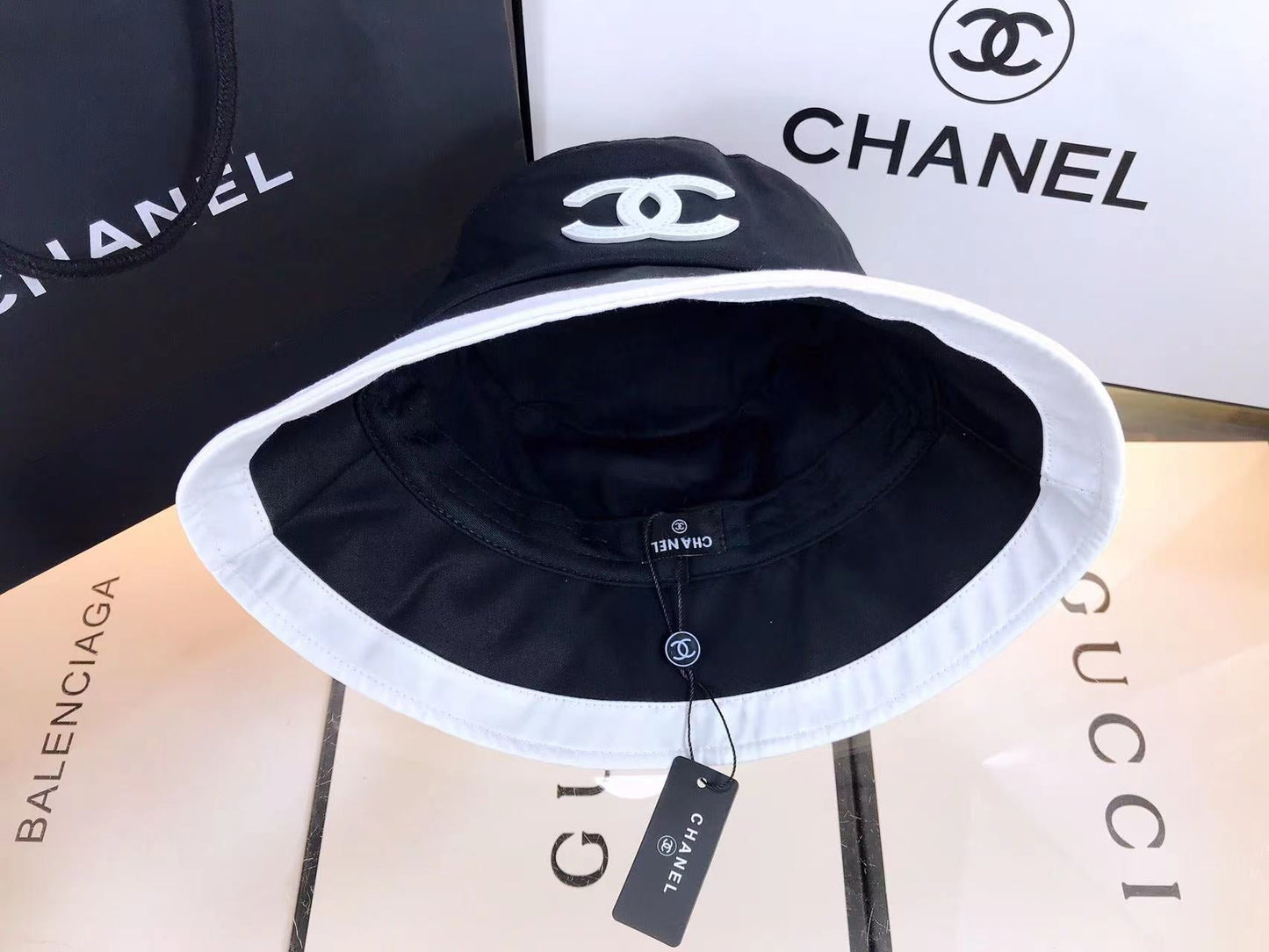 Chanel Womens Mens Buckets Hat Adjustable