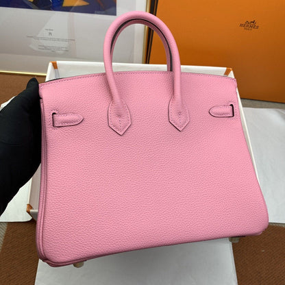 HM Birkin Nata Swift Pink For Women Gold Toned Hardware 10in/25cm