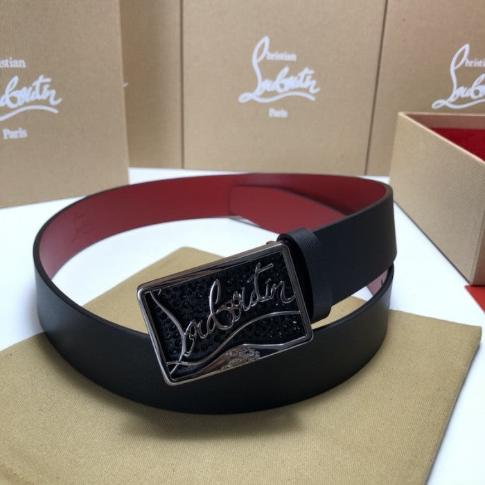 Christian Louboutin Men Ricky Belt Black / Black