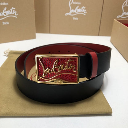 Christian Louboutin Men Ricky Belt Black / Red