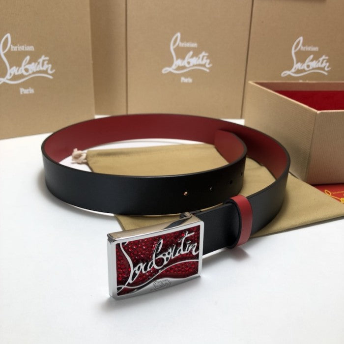 Christian Louboutin Men Ricky Belt Black / Silver