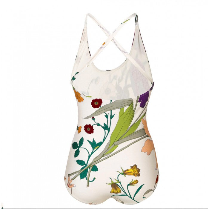 Gucci Logo Floral Print Swimsuit