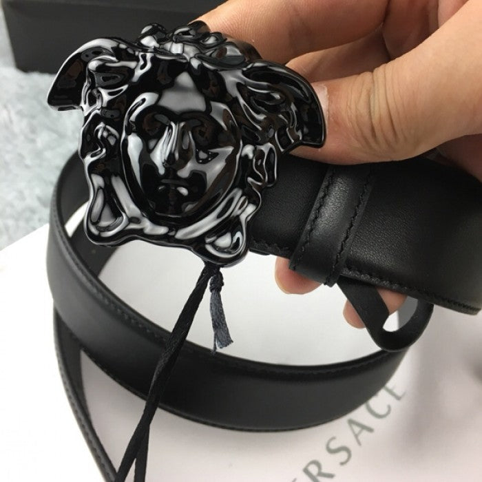 Versace Palazzo Belt With Medusa Black/Black