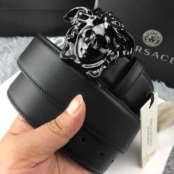 Versace Palazzo Belt With Medusa Black/Black