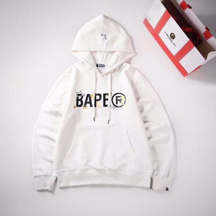 Bape Sta Wide Hoodies White