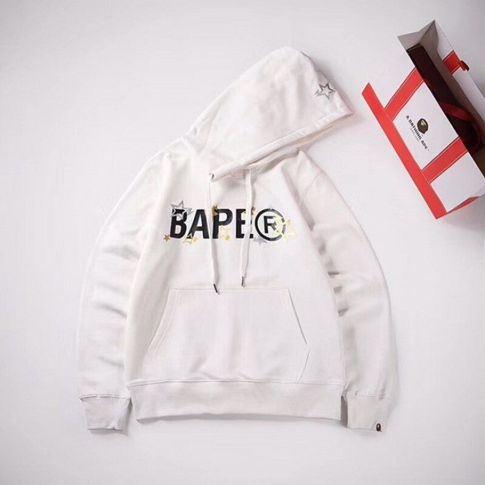 Bape Sta Wide Hoodies White