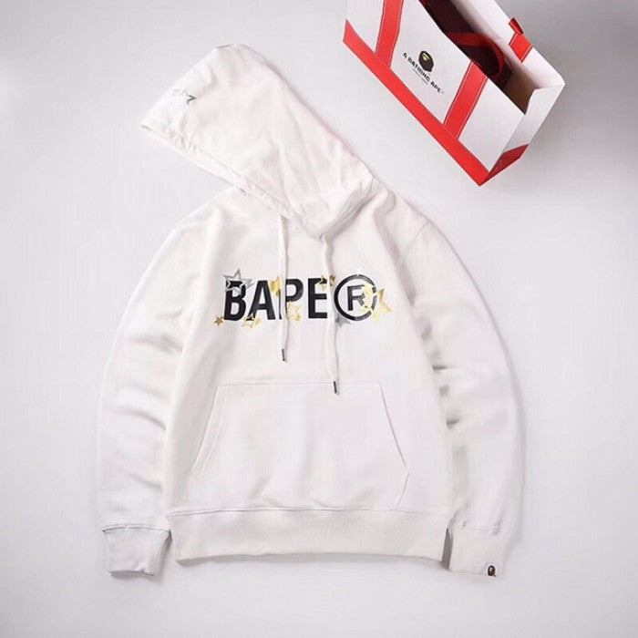 Bape Sta Wide Hoodies White