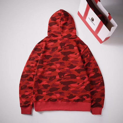 Bape Color Camo College Pullover Hoodies Red