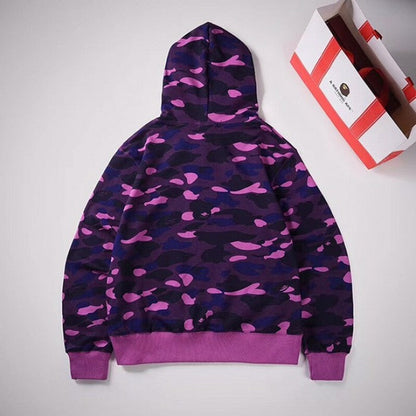 Bape Color Camo College Pullover Hoodies Purple