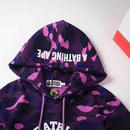 Bape Color Camo College Pullover Hoodies Purple