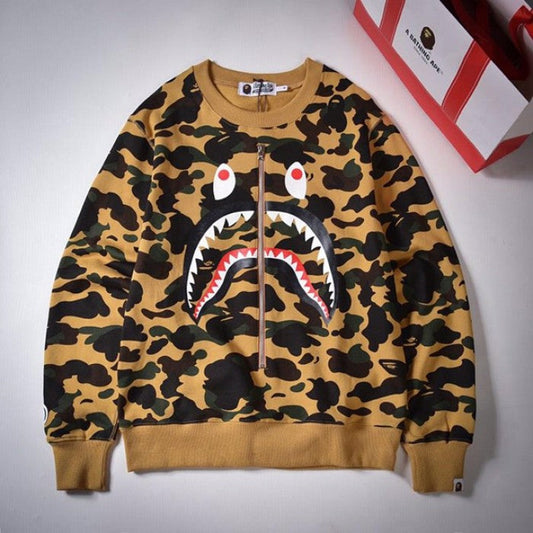 Bape 1st Camo Shark Crewneck Yellow