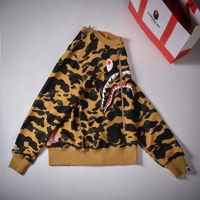 Bape 1st Camo Shark Crewneck Yellow