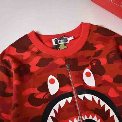 Bape 1st Camo Shark Crewneck Red