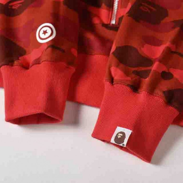 Bape 1st Camo Shark Crewneck Red