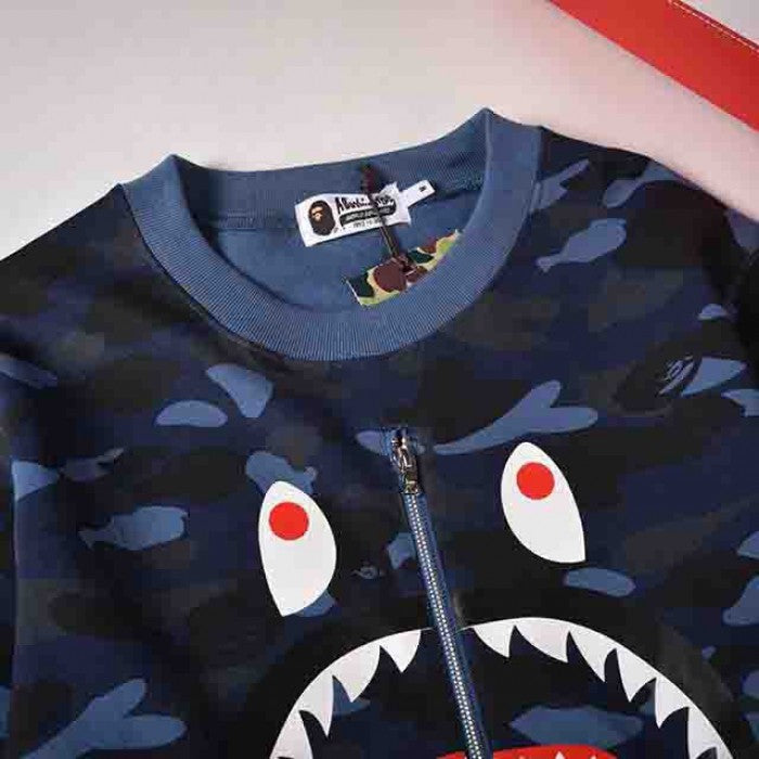 Bape 1st Camo Shark Crewneck Blue