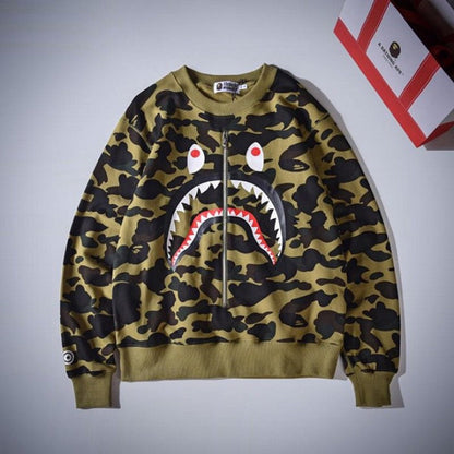 Bape 1st Camo Shark Crewneck Green