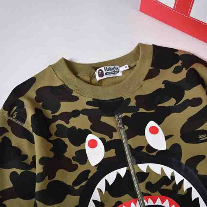 Bape 1st Camo Shark Crewneck Green