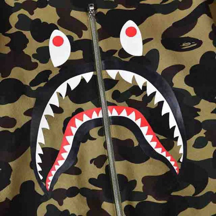 Bape 1st Camo Shark Crewneck Green