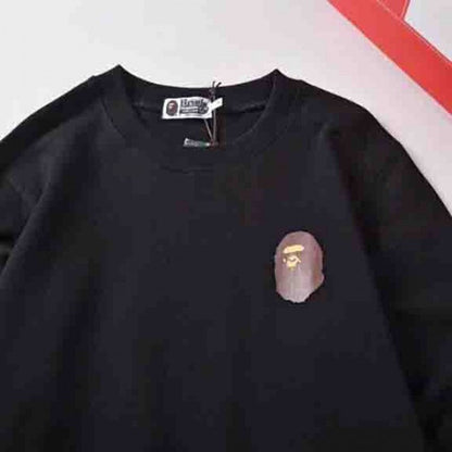 Bape pattern badge neck sweater black