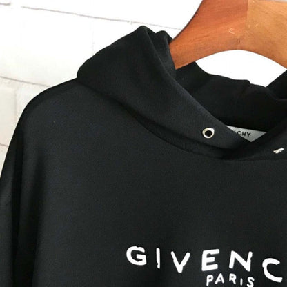 Blurred Givenchy Paris Hoodies Black