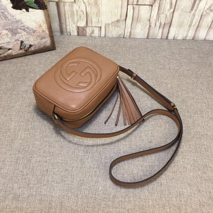 Gucci Soho Small Leather Disco Bag Tan 308364