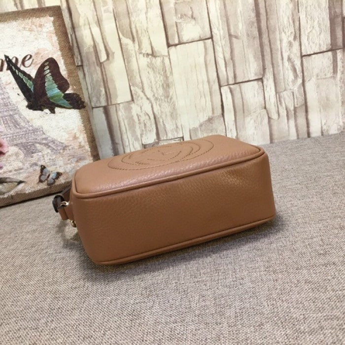 Gucci Soho Small Leather Disco Bag Tan 308364