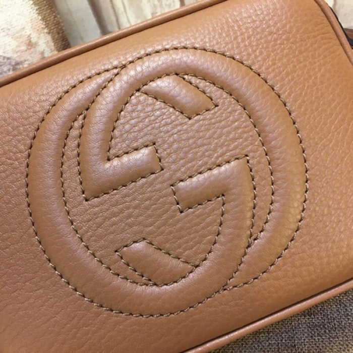 Gucci Soho Small Leather Disco Bag Tan 308364