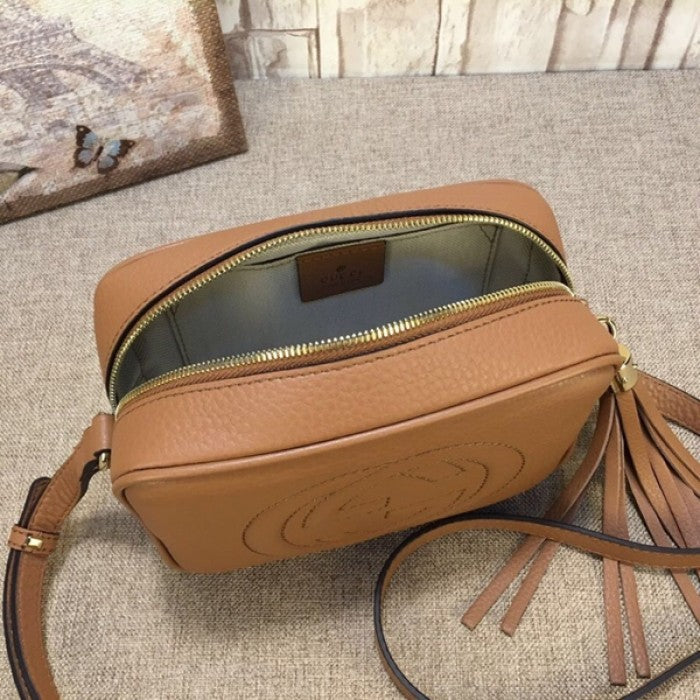 Gucci Soho Small Leather Disco Bag Tan 308364